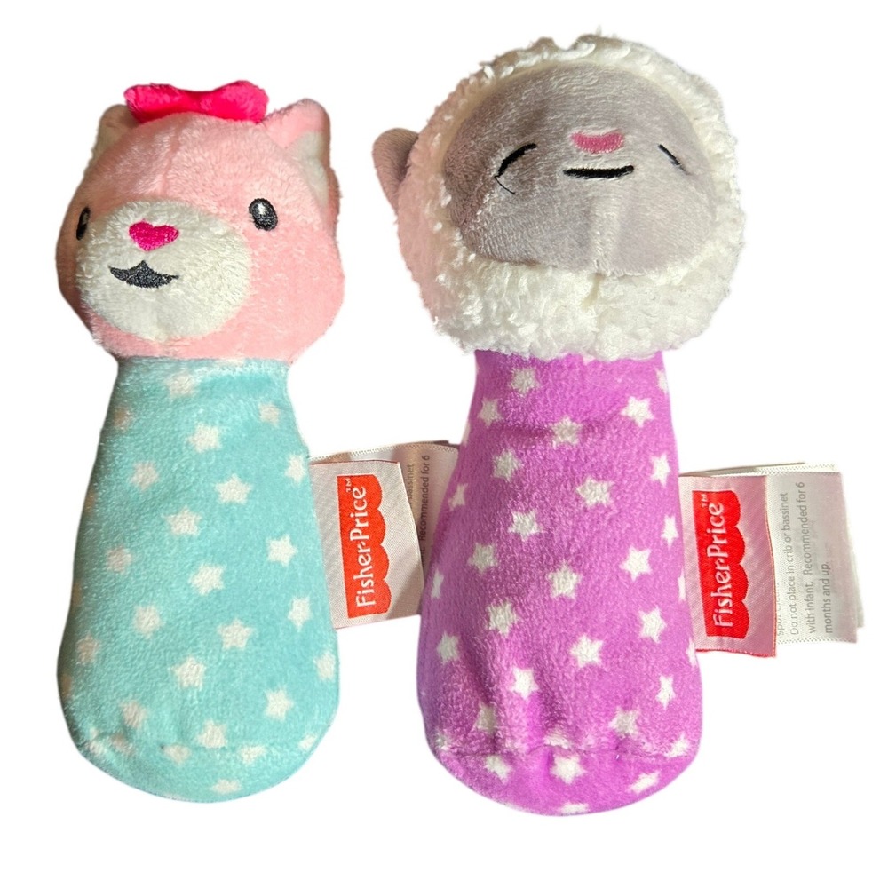 Fisher-Price Cuddle N Play Pals Plush Rattle and Squeaker Set 2016 Baby Toy